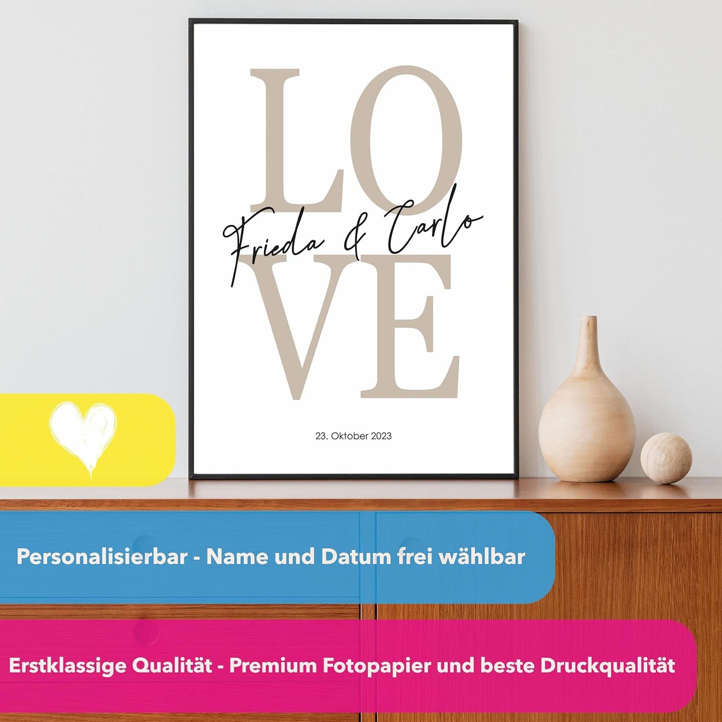 Personalisiertes Liebes-Poster für Paare