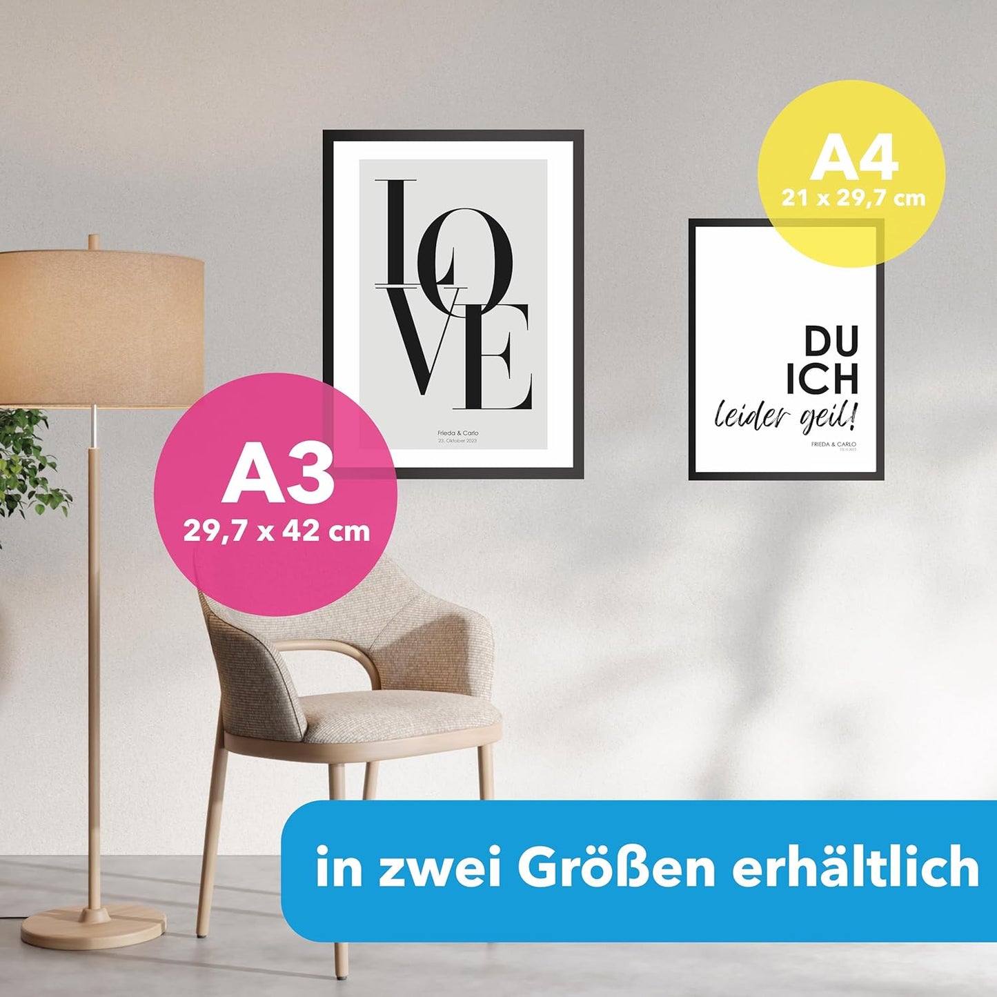 Personalisiertes Liebes-Poster für Paare