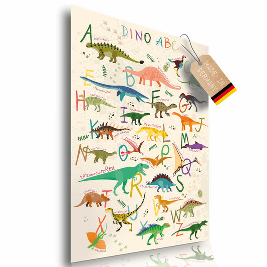 Dino ABC Poster Lernposter für Kinder 42 x 60 cm