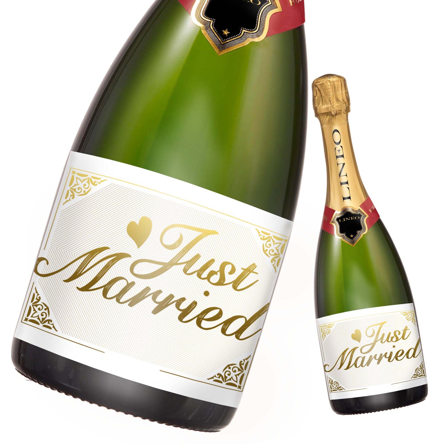 Hochzeit Flaschenetiketten Just Married 2er Set