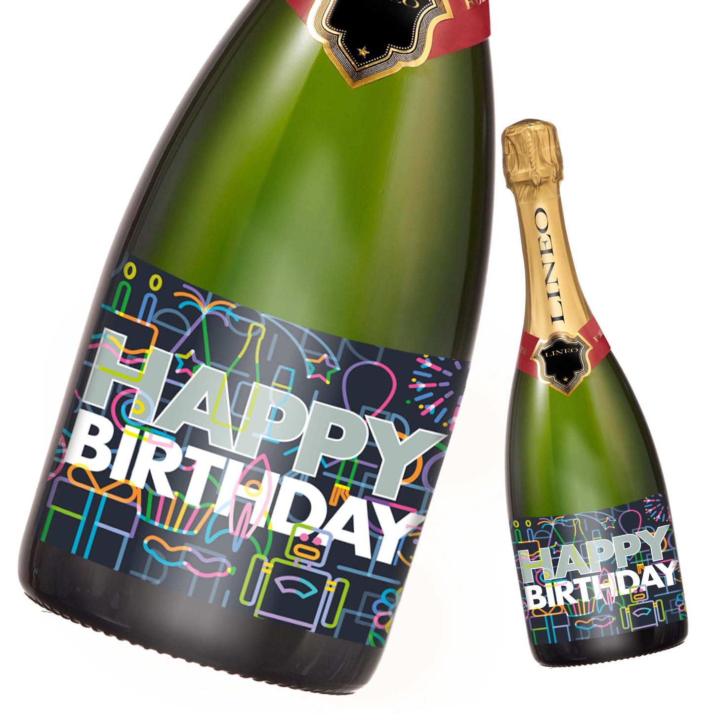 Geburtstag Flaschenetiketten Happy Birthday 2er Set
