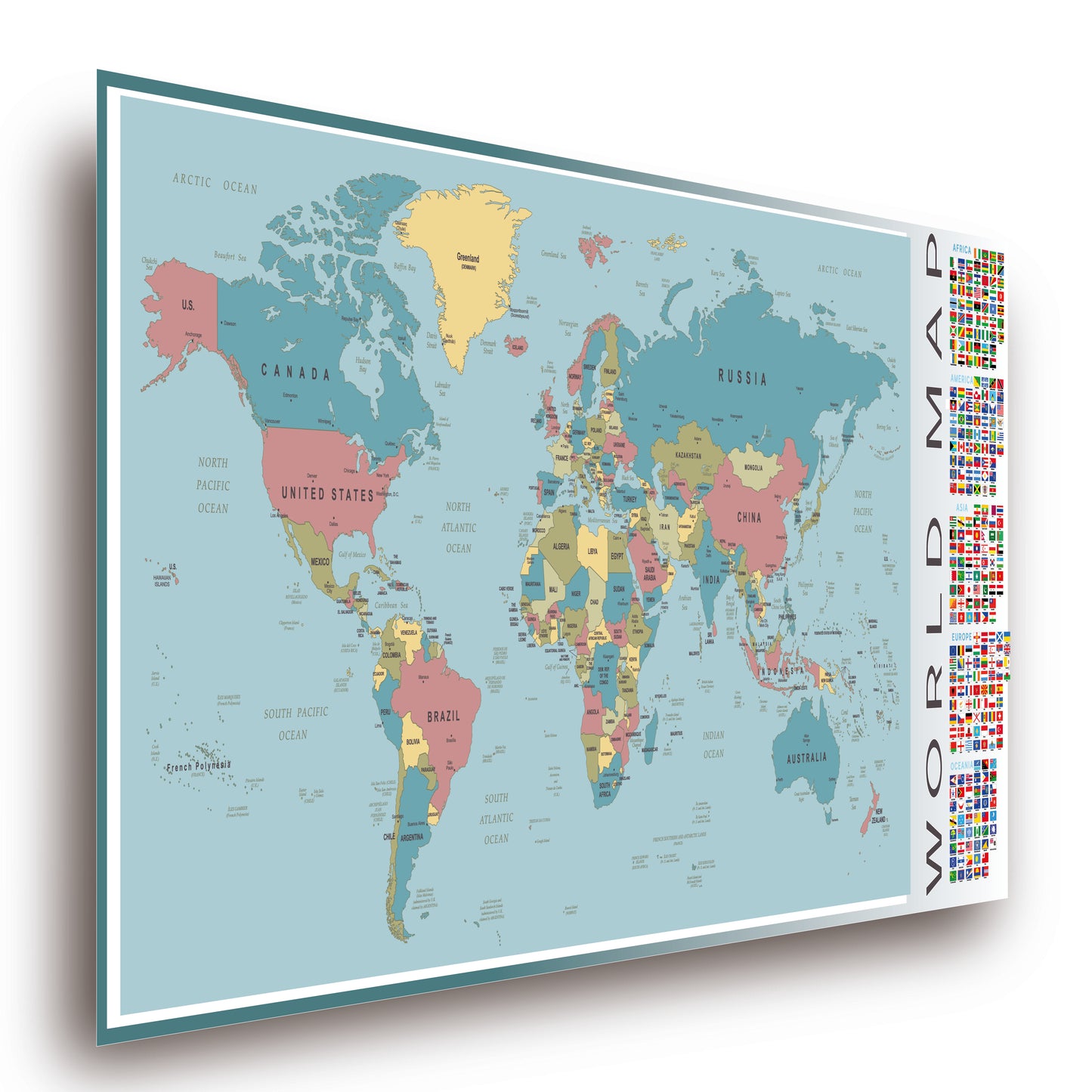 Poster Weltkarte Politisch 100x44 cm