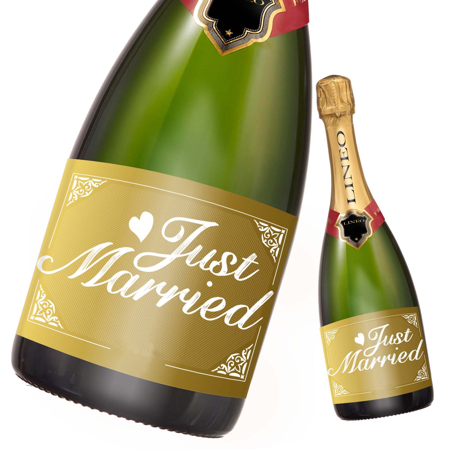Hochzeit Flaschenetiketten Just Married 2er Set