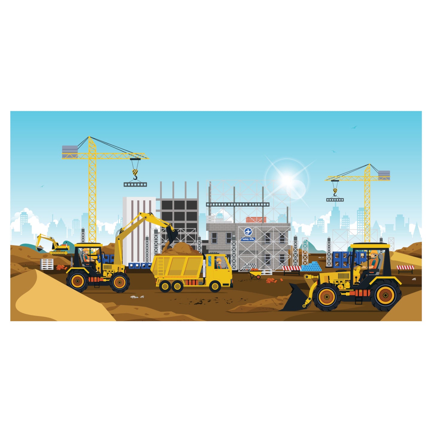 Baustellen Poster  82 x 42 cm
