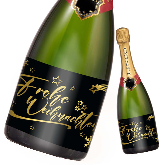 Flaschenetiketten Frohe Weihnachten 2er Set