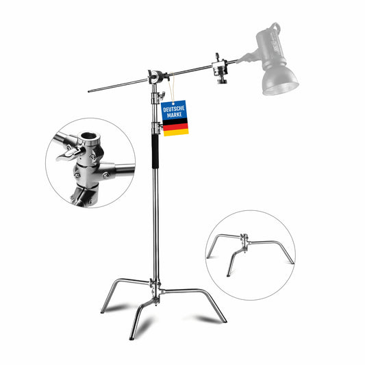 Galgenstativ Lichtstativ aus Edelstahl 96-260 cm