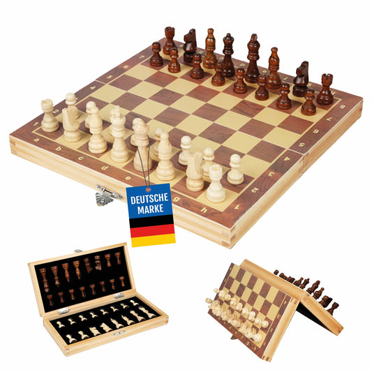Schachbrett mit Figuren Magnetisch & Klappbar; 29x29 cm
