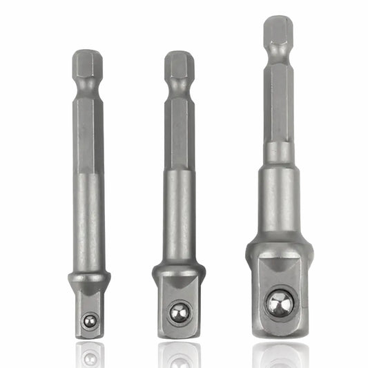 Stecknuss-Adapter 3er Set Sechskant auf 1/4", 1/2", 3/8" Vierkant