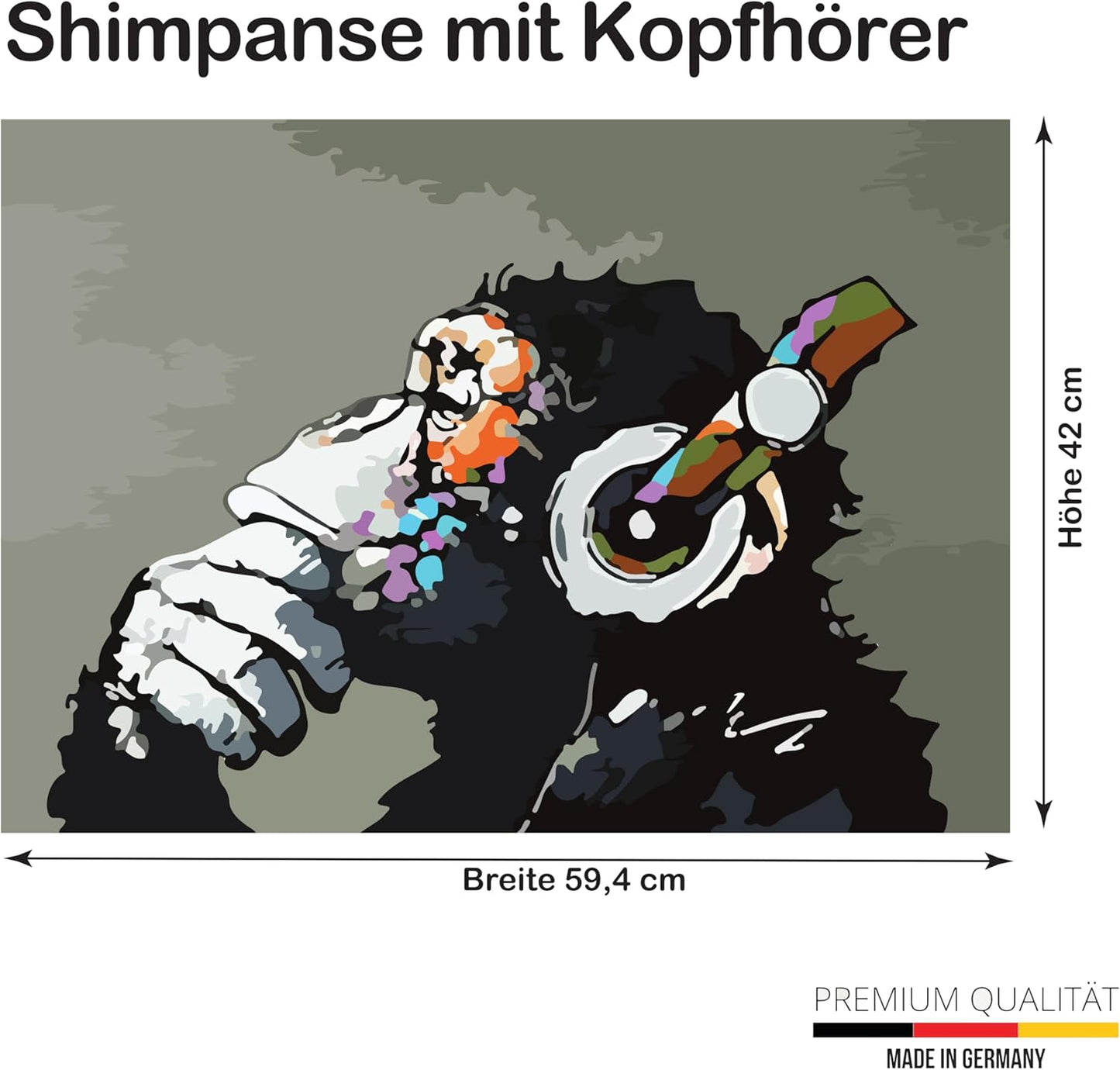 Banksy Poster Affe mit Kopfhörer 60 x 42 cm