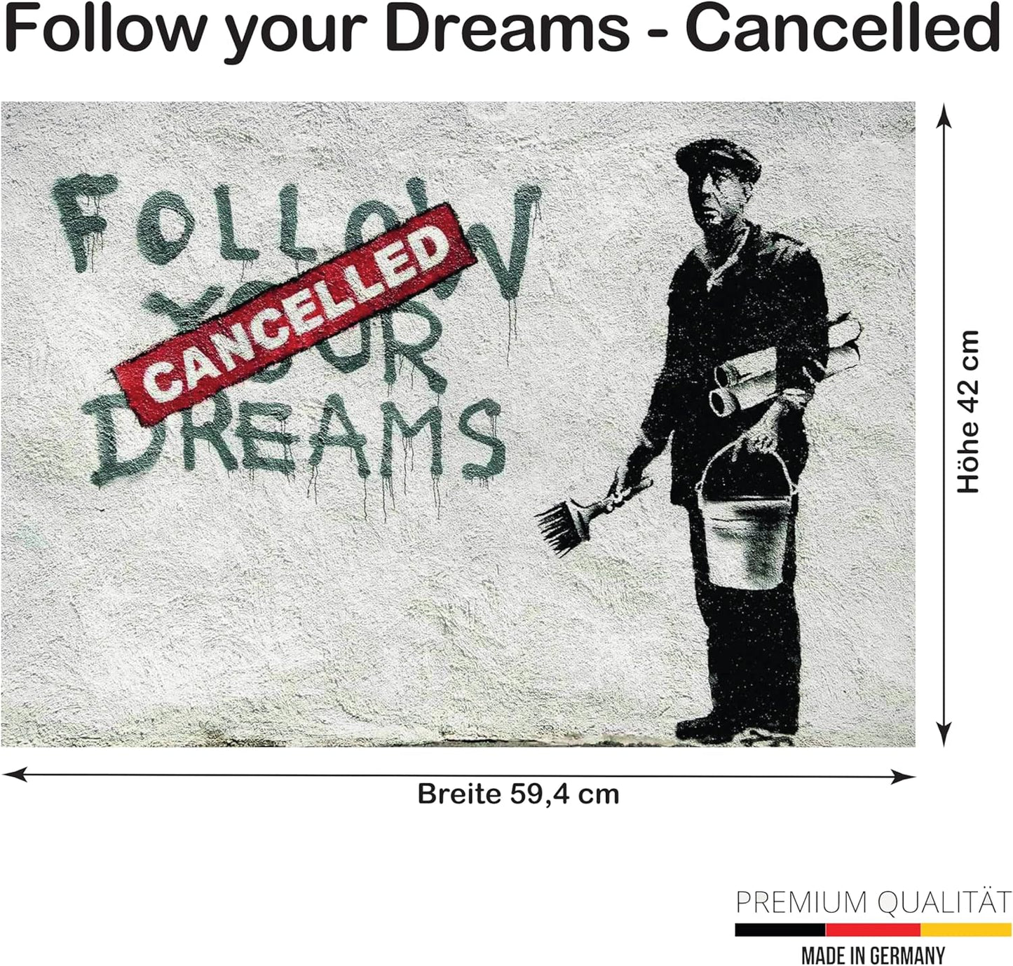 Banksy Poster Follow Your Dreams 60 x 42 cm