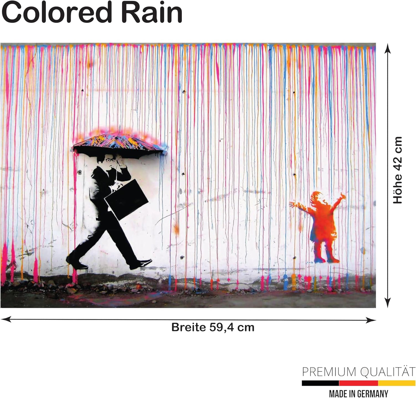 Poster: Regen Kind; Größe: 59,4 x 42 cm