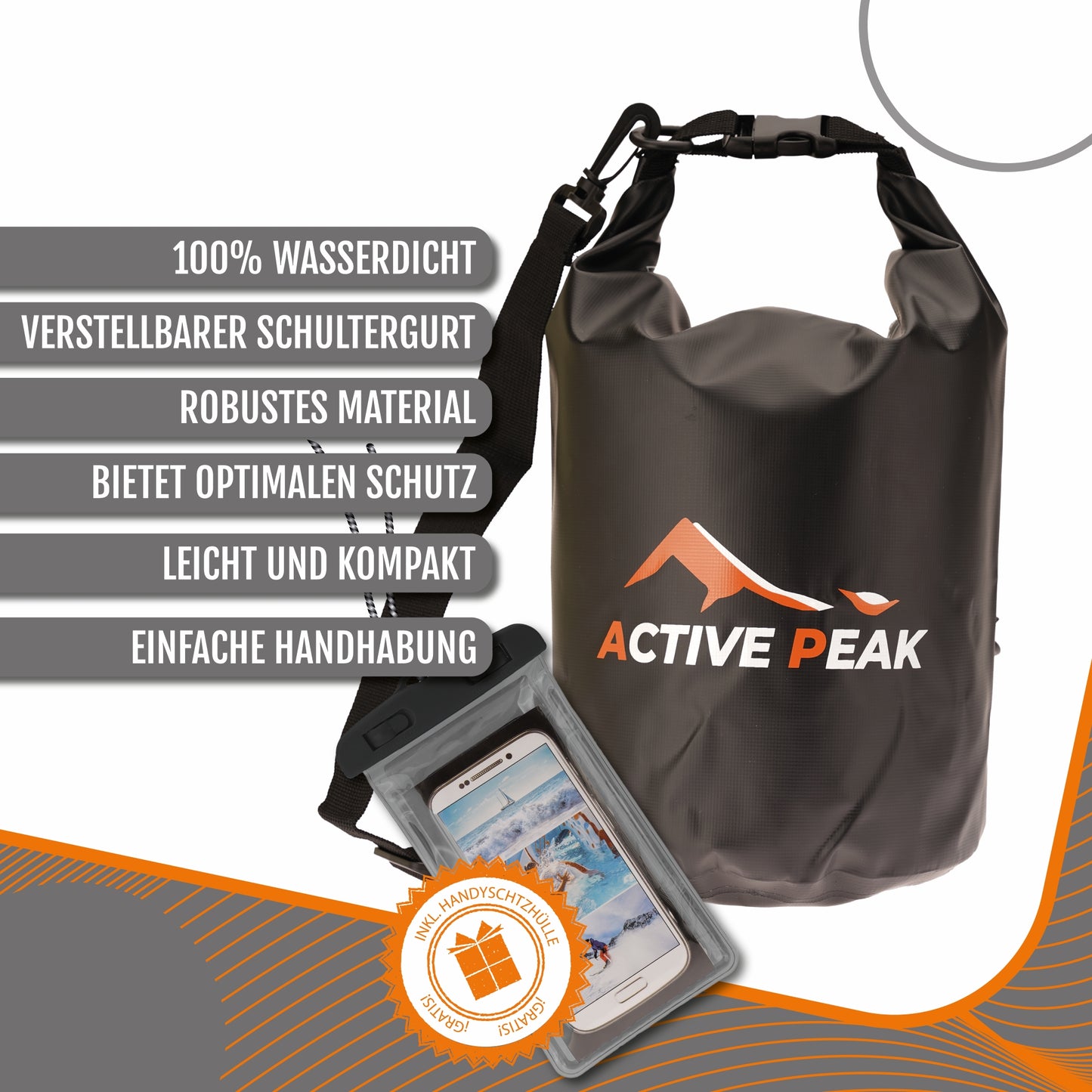 Active Peak® Dry Bag mit Smartphonetasche