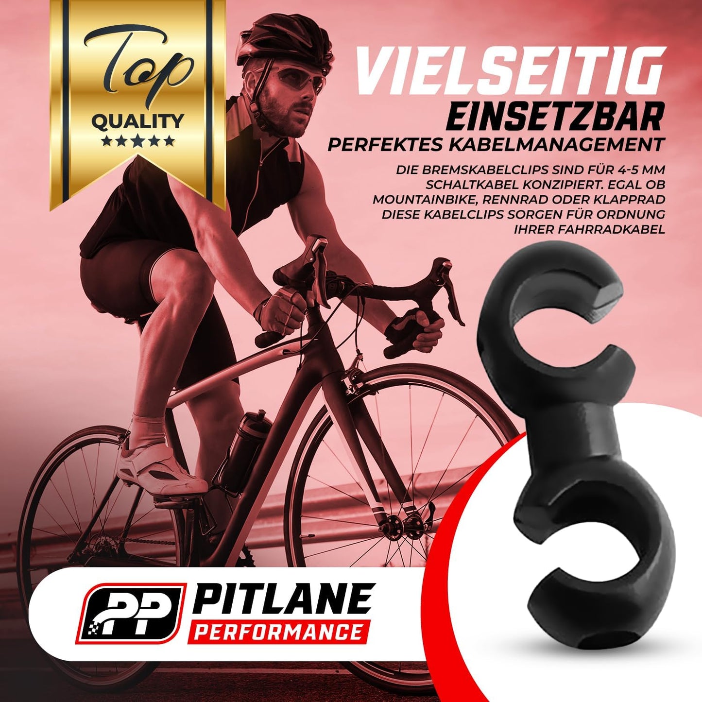 Fahrrad Hydraulikschlauch-Clips 8er Set Farbe: Schwarz
