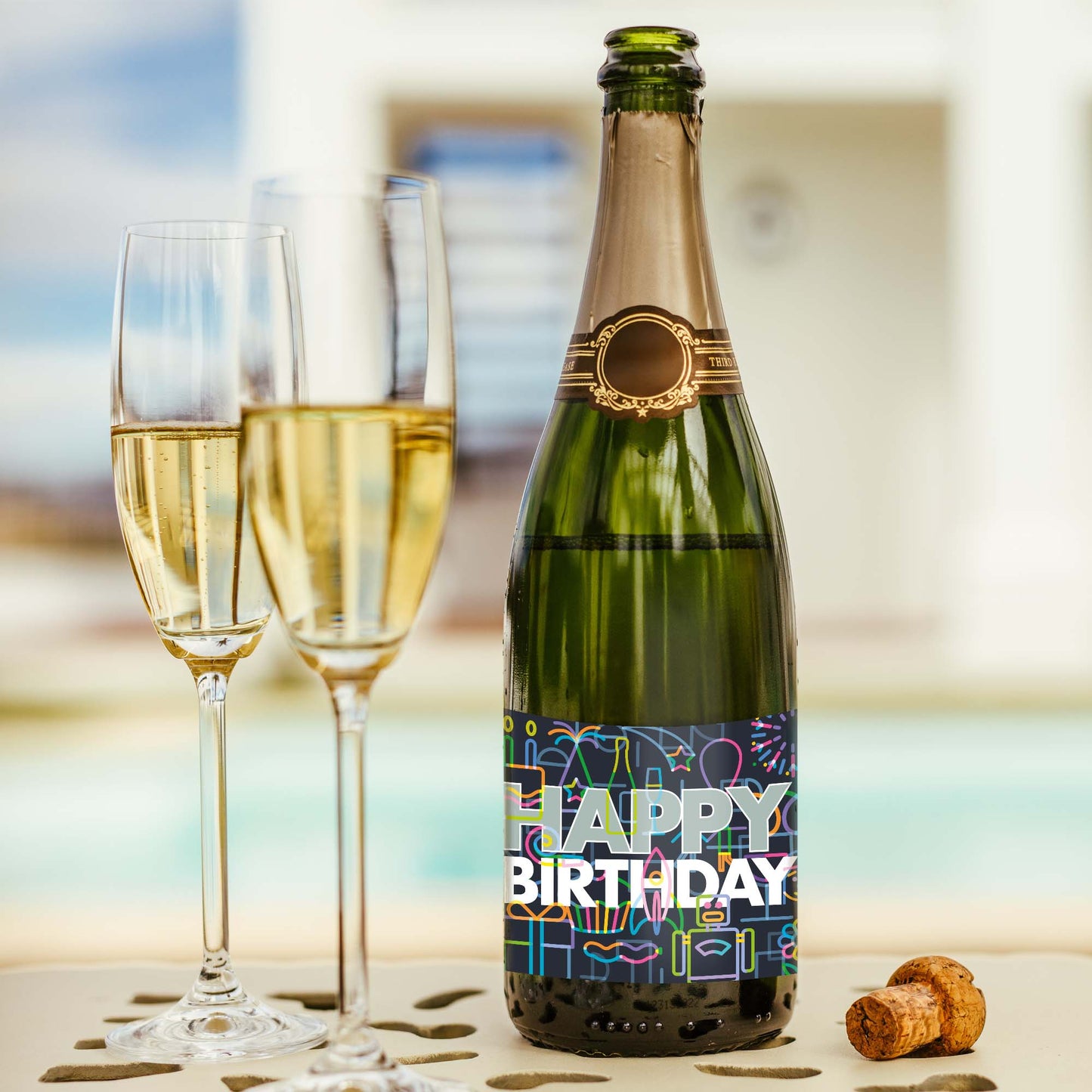 Geburtstag Flaschenetiketten Happy Birthday 2er Set
