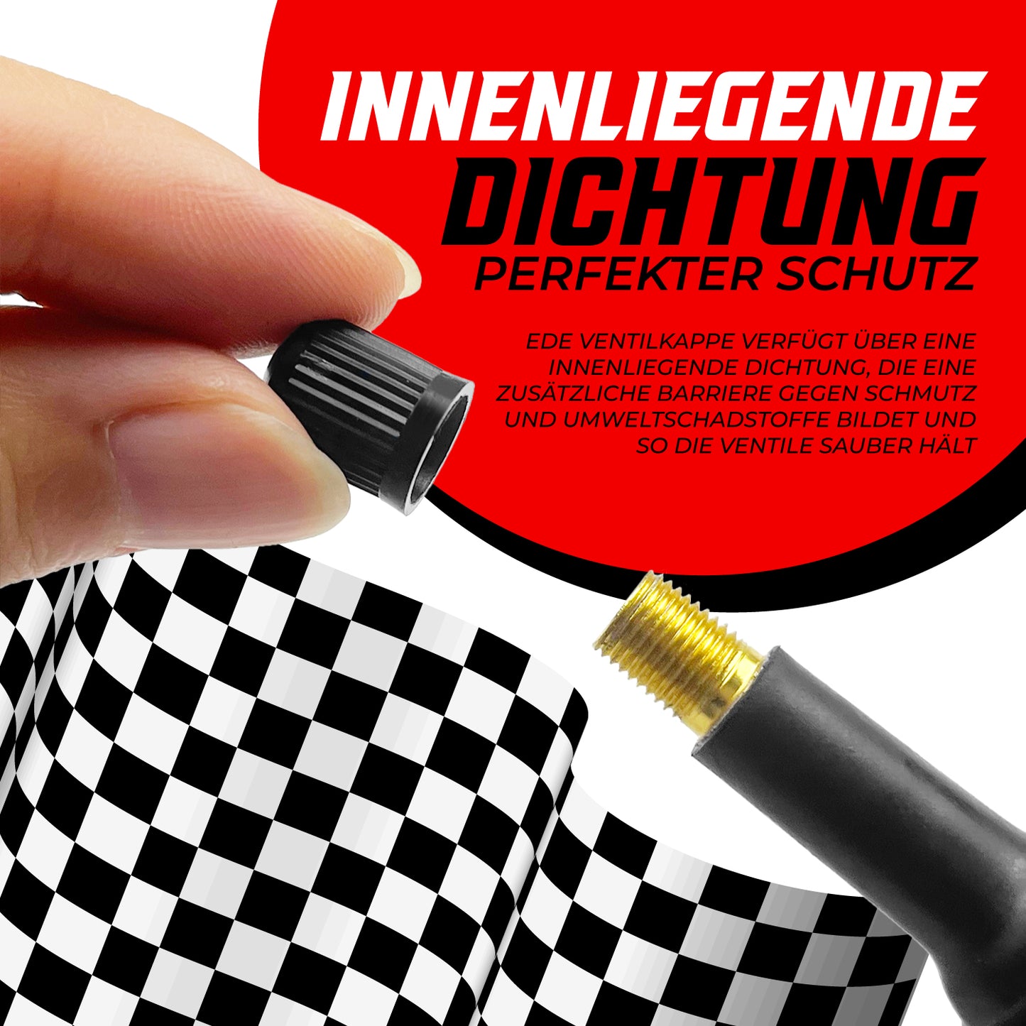 Pitlane Performance® Schrader Ventilkappen 10 Stück