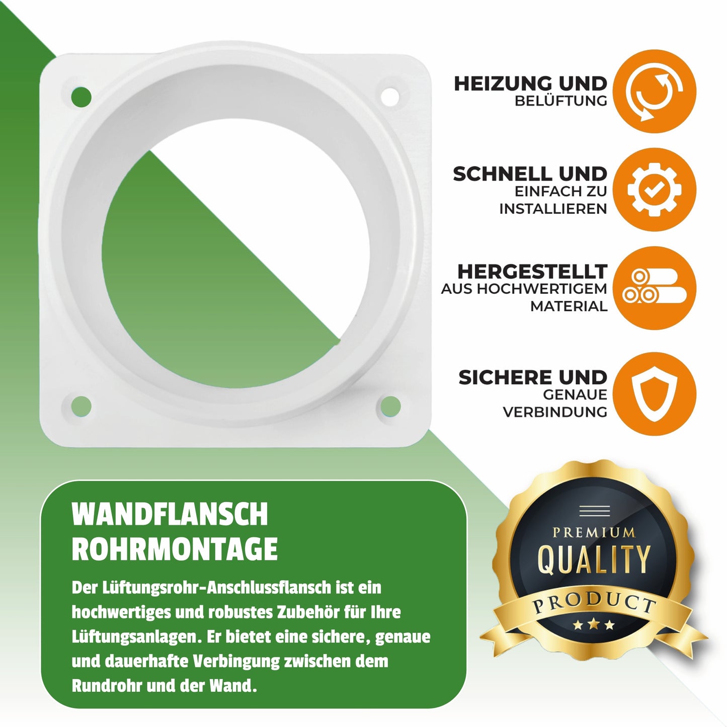 Wand-Flansch für Rohre 30-220 mm