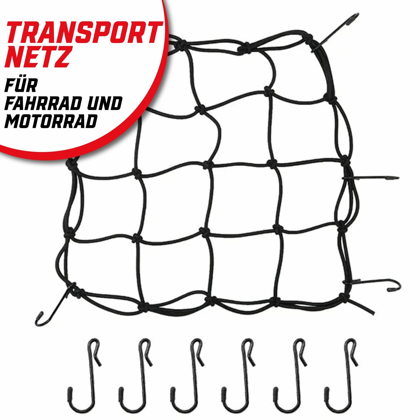 Korbnetz Gepäcknetz Helmnetz 25x25 cm