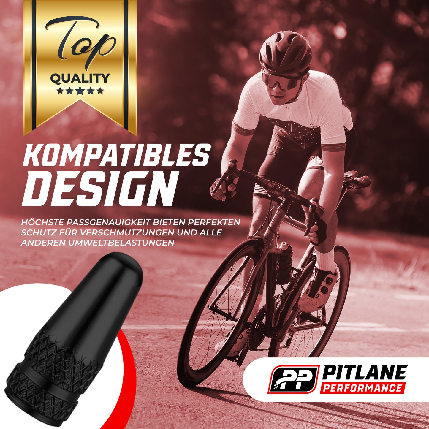 Fahrrad Ventilkappen Dunlop / Presta Aluminium 4 Stück