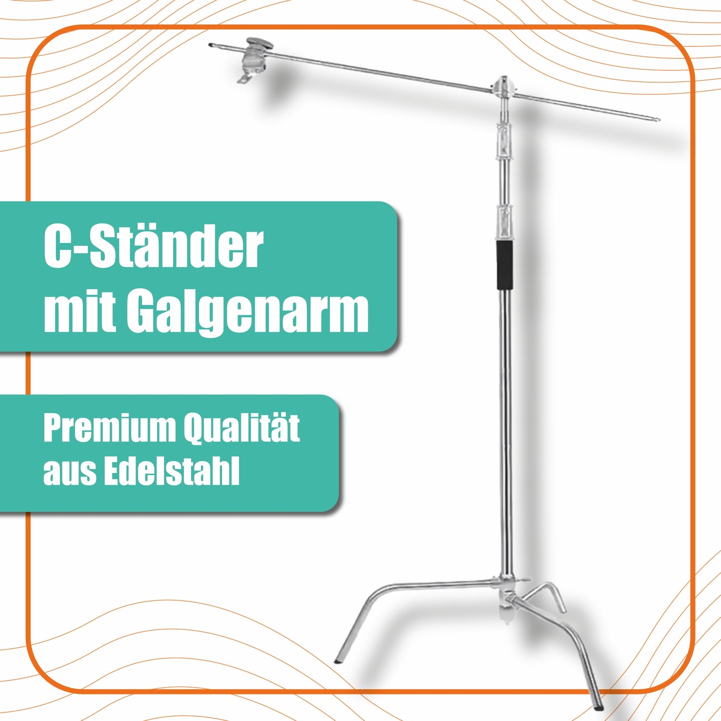 Galgenstativ Lichtstativ aus Edelstahl 96-260 cm