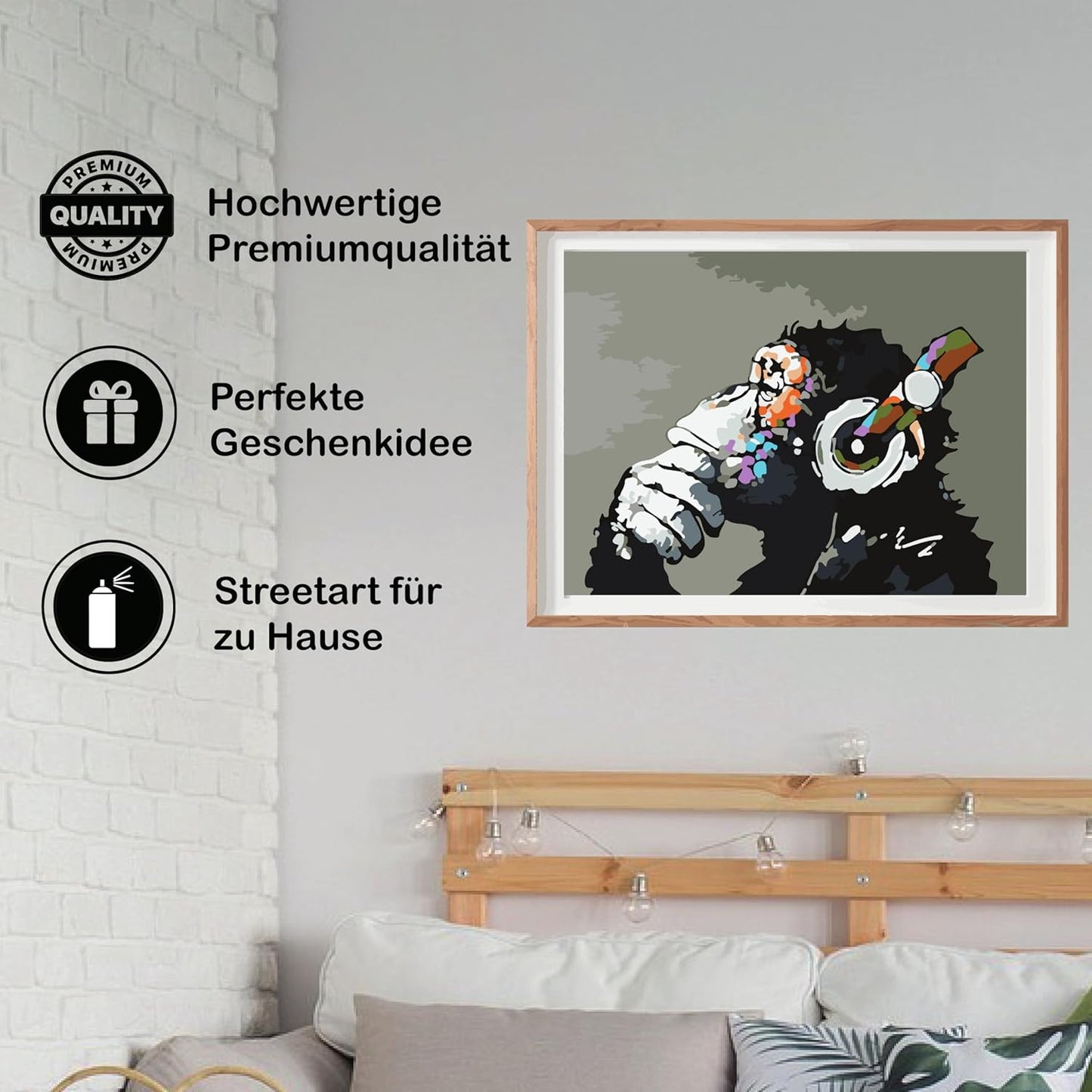 Banksy Poster Affe mit Kopfhörer 60 x 42 cm