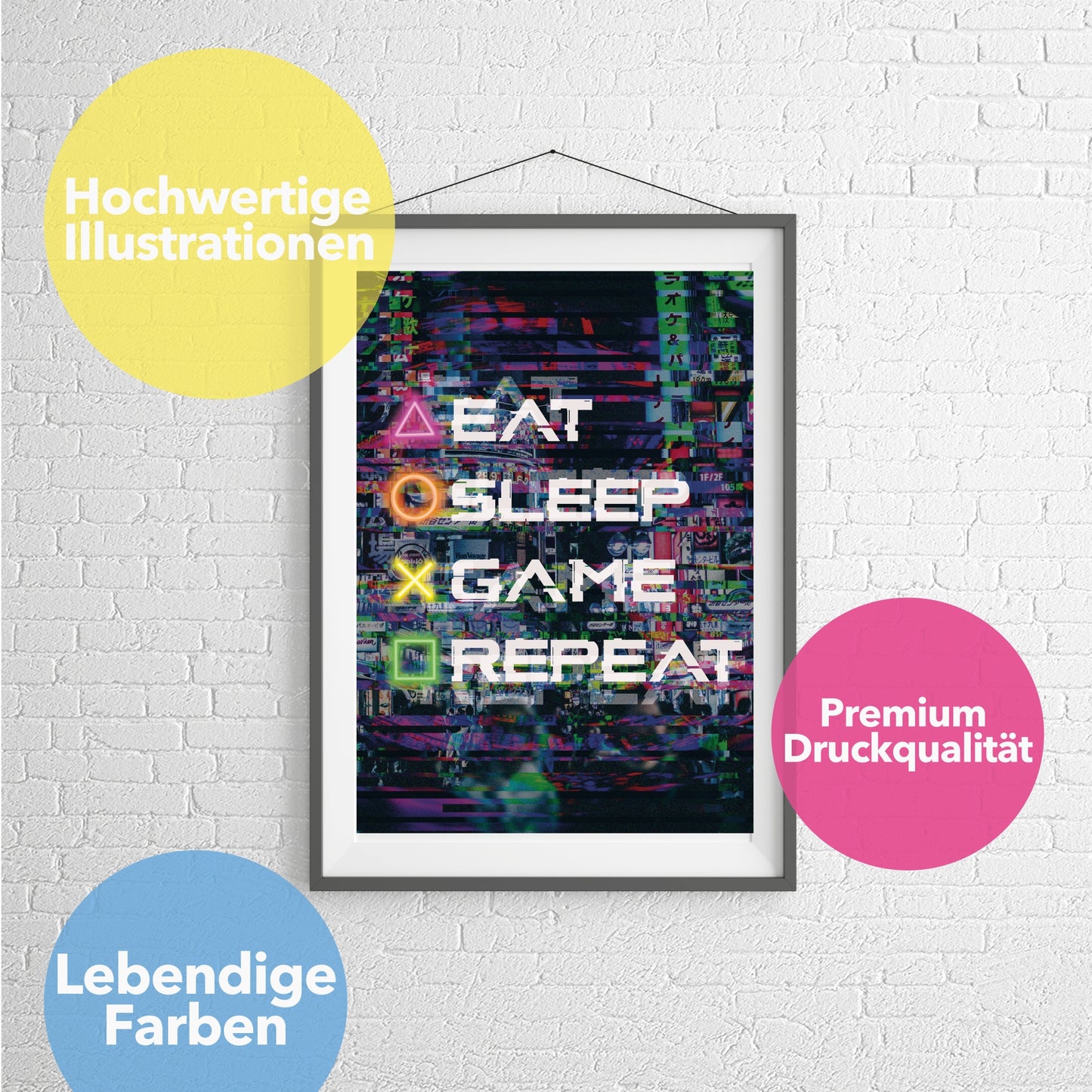 Gamer Poster "Eat-Sleep-Game-Repeat" 42 x 60 cm