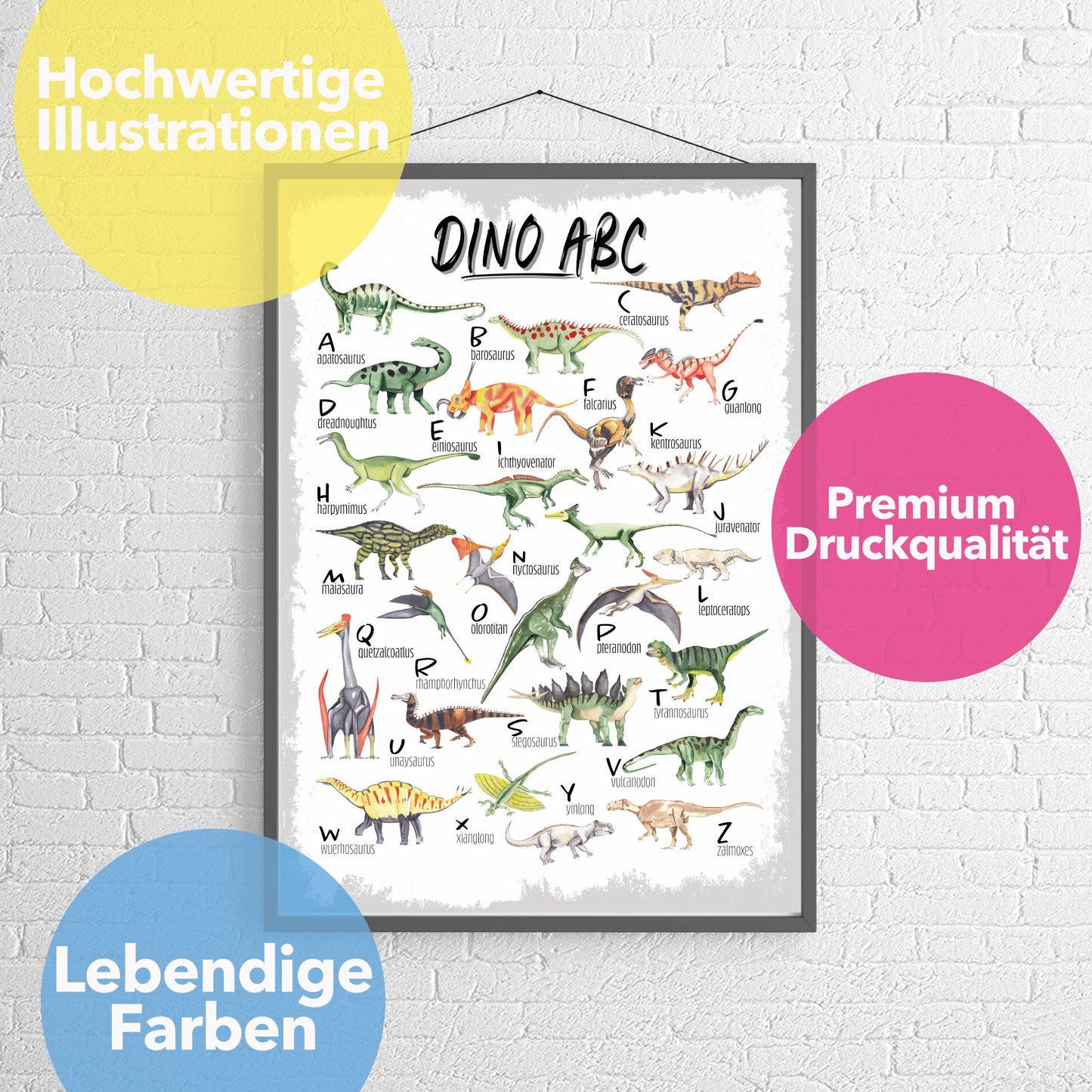 Kinderposter ABC Poster Dinosaurier 42 x 60 cm