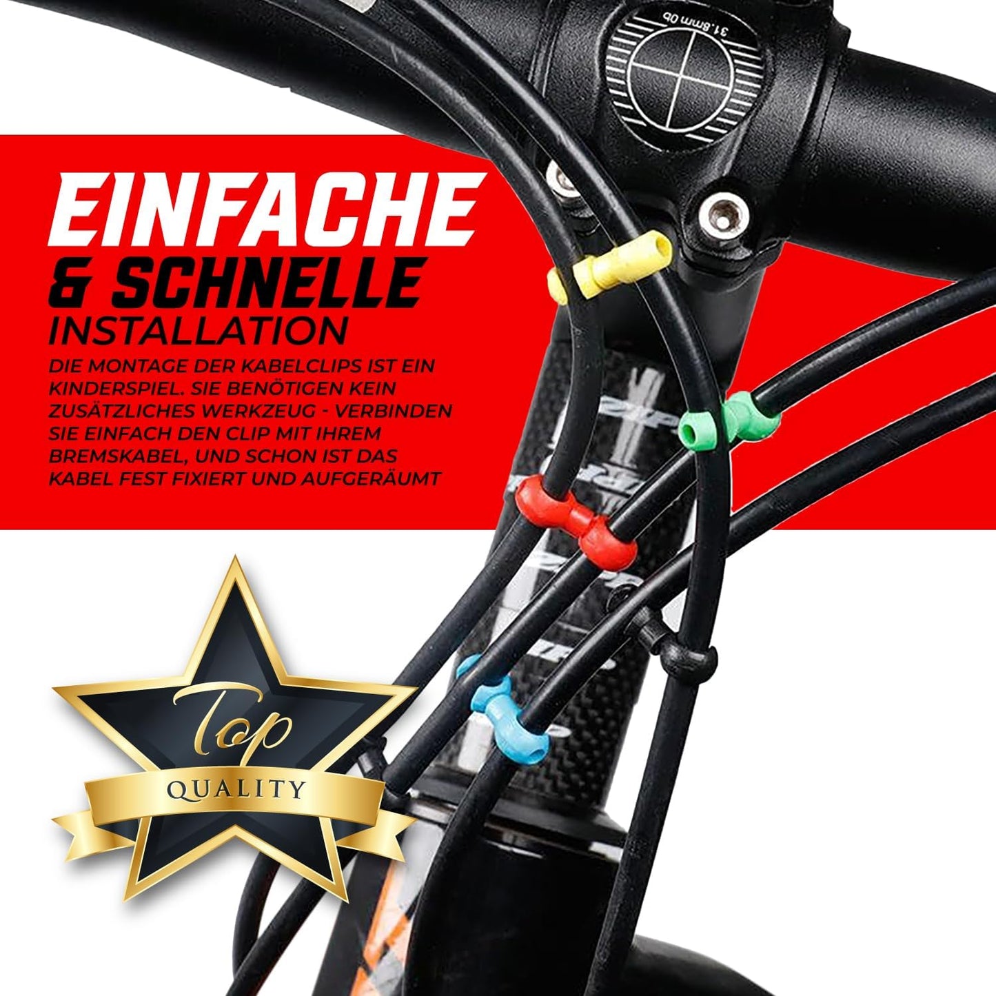Fahrrad Hydraulikschlauch-Clips 8er Set Farbe: Schwarz