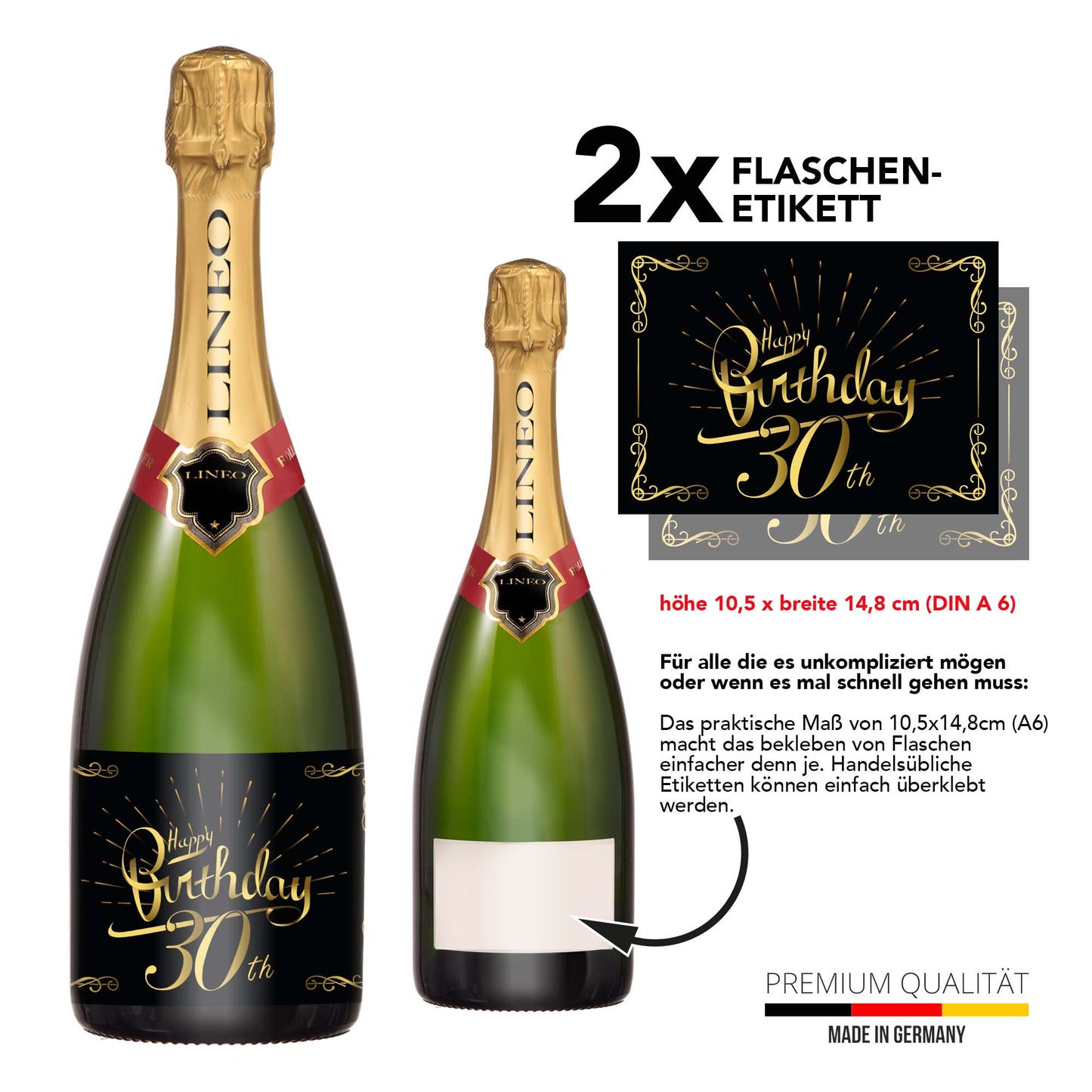 Geburtstag Flaschenetiketten Happy Birthday 2er Set