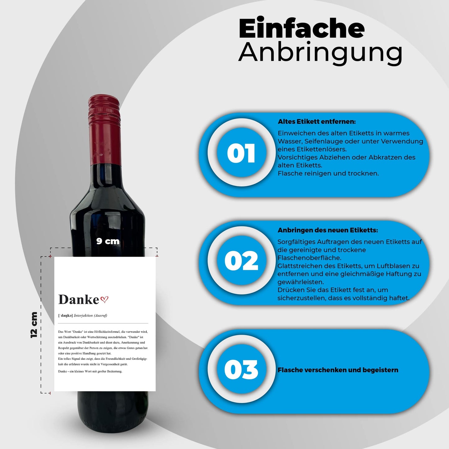 Definition Flaschenetiketten Wort-Definitionen 2er Set