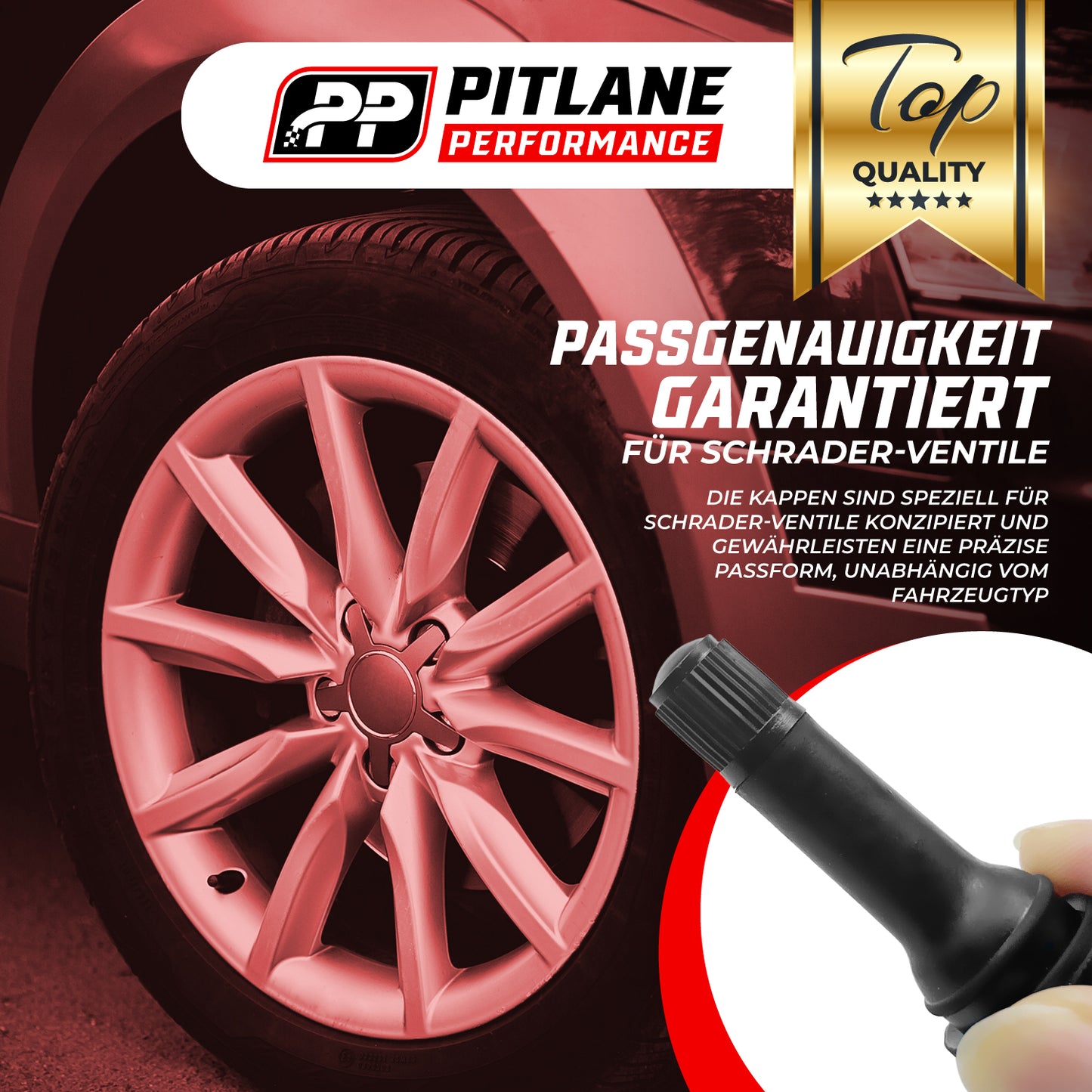 Pitlane Performance® Schrader Ventilkappen 10 Stück