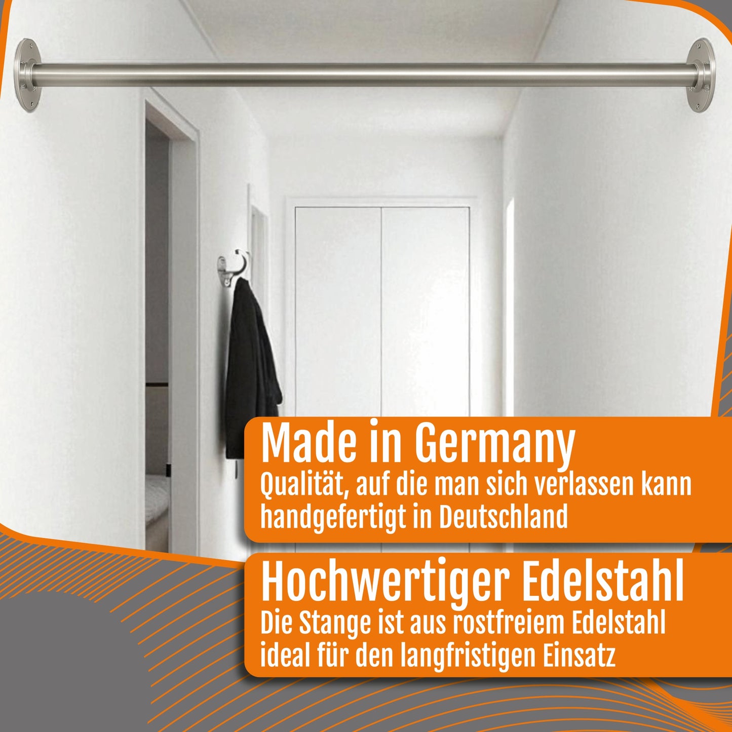 Klimmzugstange aus Edelstahl Maßanfertigung inkl. Befestigungsmaterial
