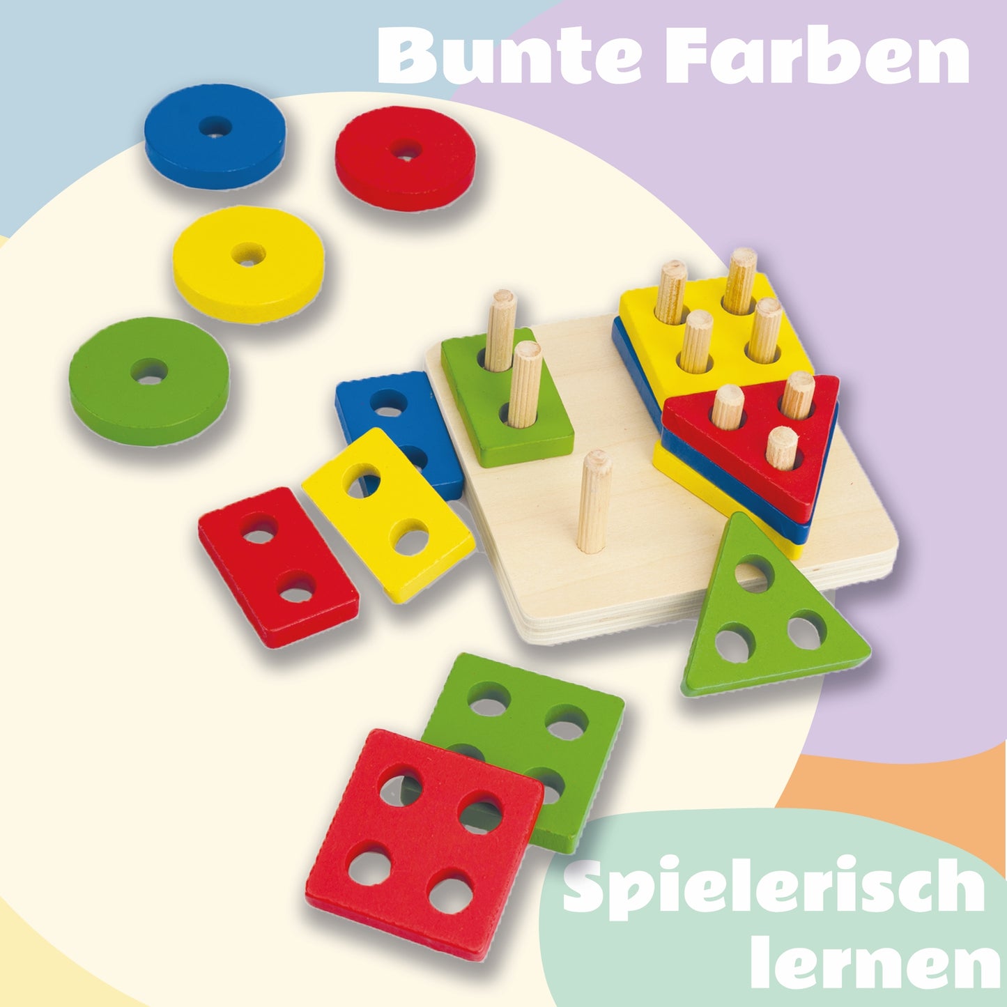 Holzspielzeug Motorik Sortierspielzeug 11x11x5 cm