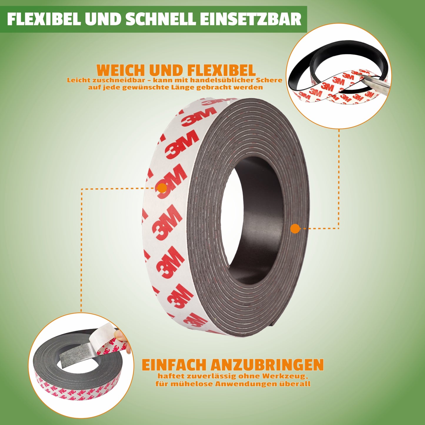 Parent: Magnet Klebeband; Länge 3 Meter; Breite 2 cm