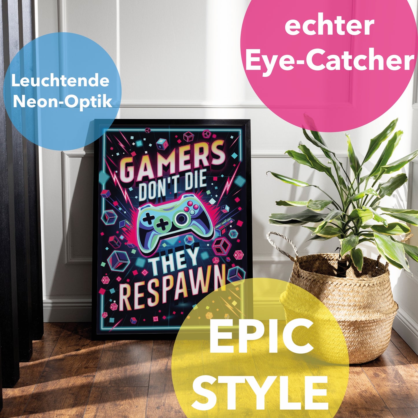 Poster für Gamer "Gamers Dont´t Die - They Respawn" 42 x 60 cm