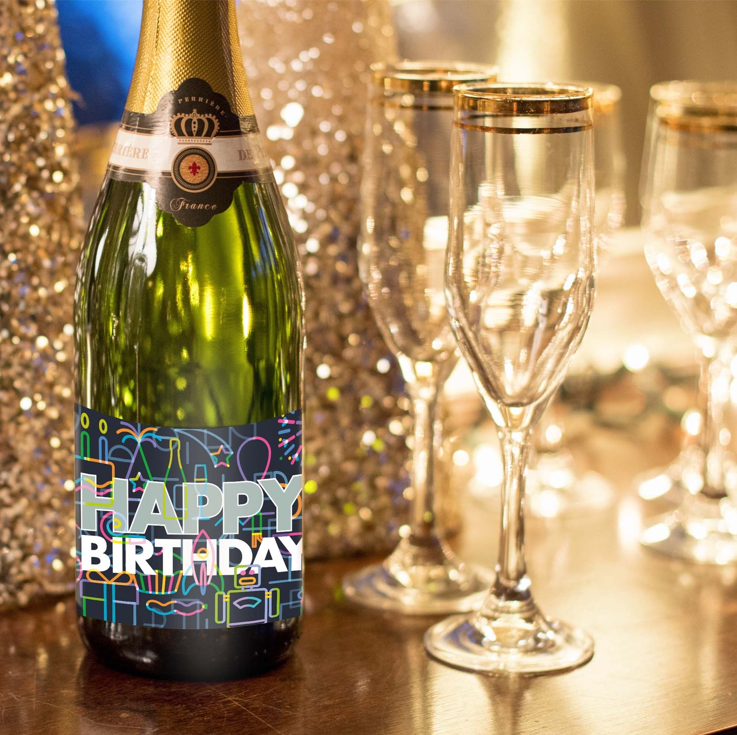 Geburtstag Flaschenetiketten Happy Birthday 2er Set