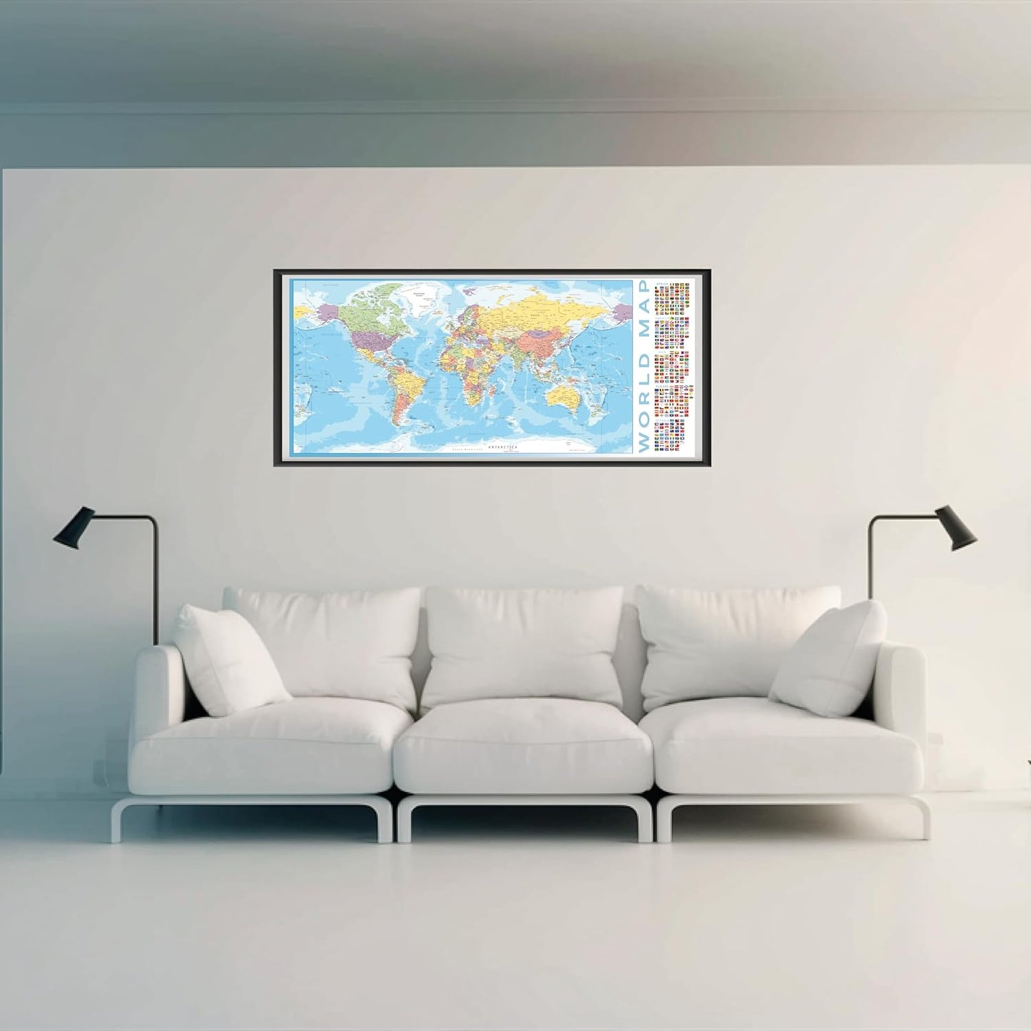 Poster: Weltkarte Politisch Detailiert; Größe: 100x44 cm