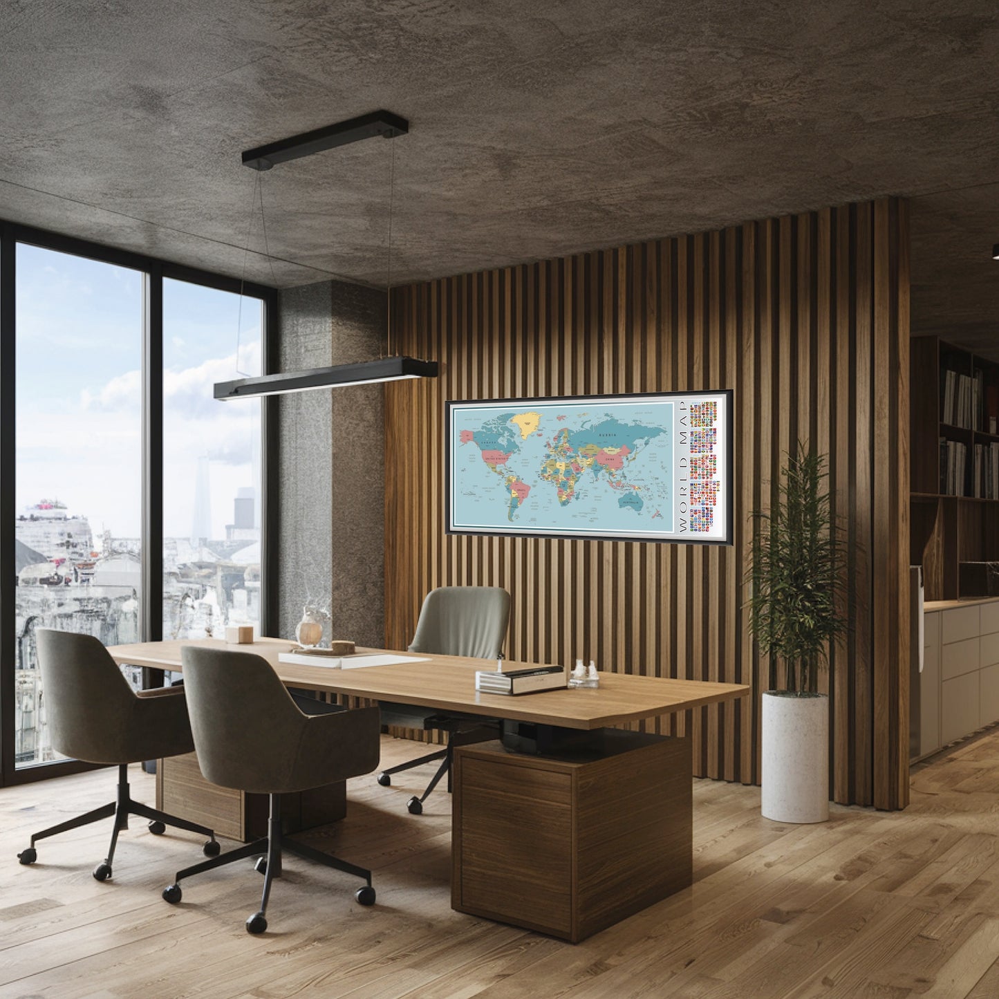 Poster Weltkarte Politisch 100x44 cm