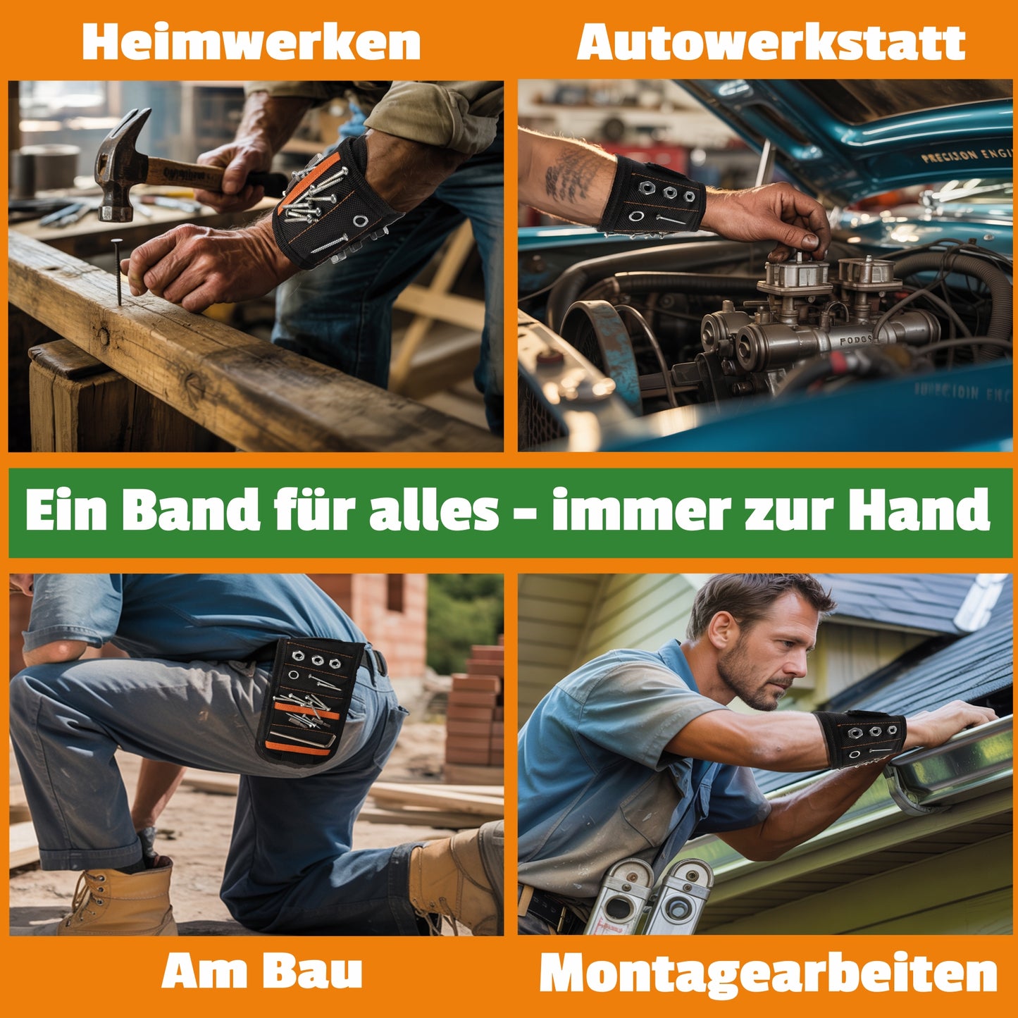 WENKTO® Magnet Armband für Hand- & Heimwerker