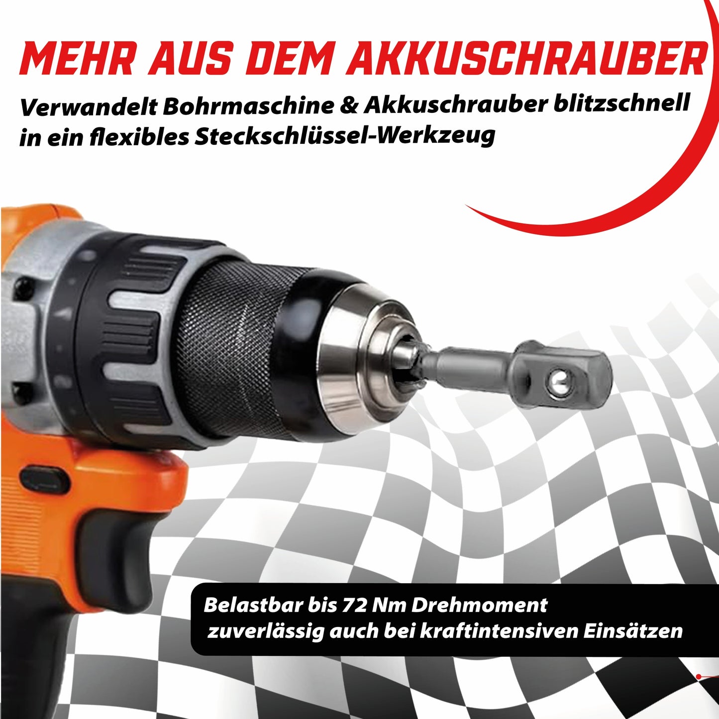 Stecknuss-Adapter 3er Set Sechskant auf 1/4", 1/2", 3/8" Vierkant