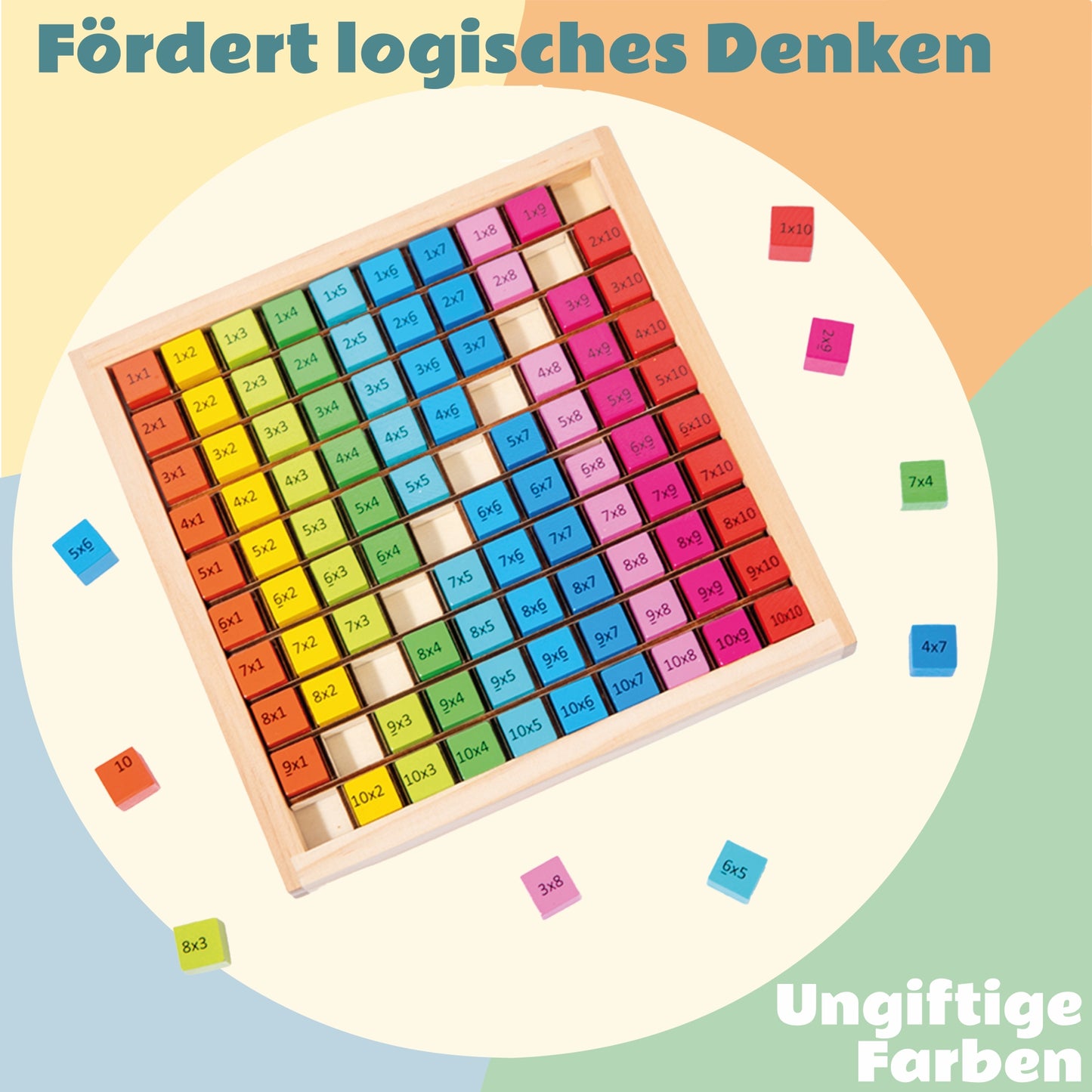 Multiplikationsbrett aus Holz