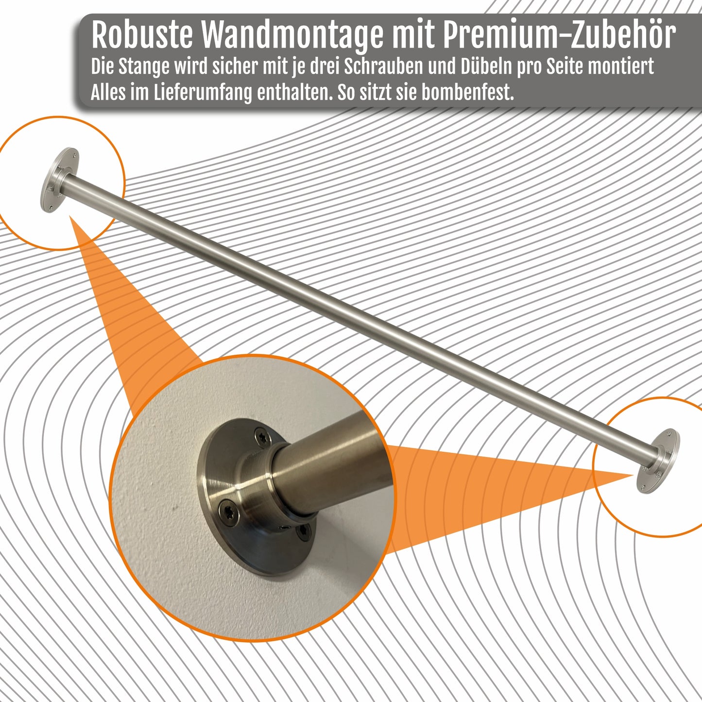 Klimmzugstange aus Edelstahl Maßanfertigung inkl. Befestigungsmaterial