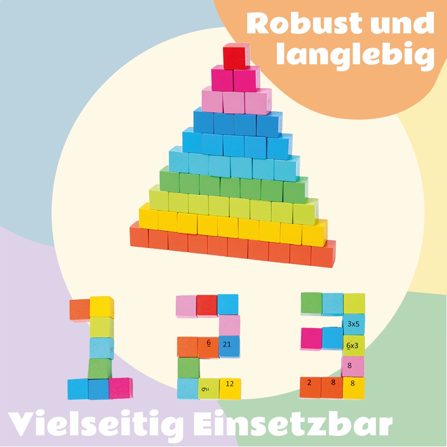 Multiplikationsbrett aus Holz