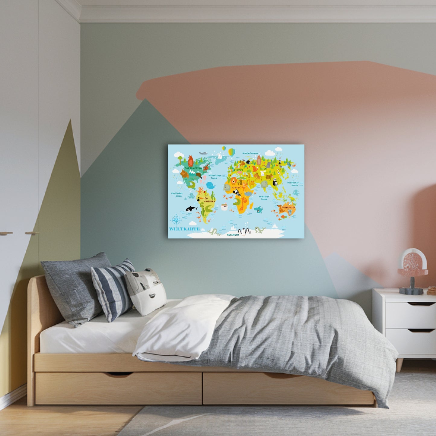 Poster: Weltkarte für Kinder; Größe: 59,4 x 42 cm