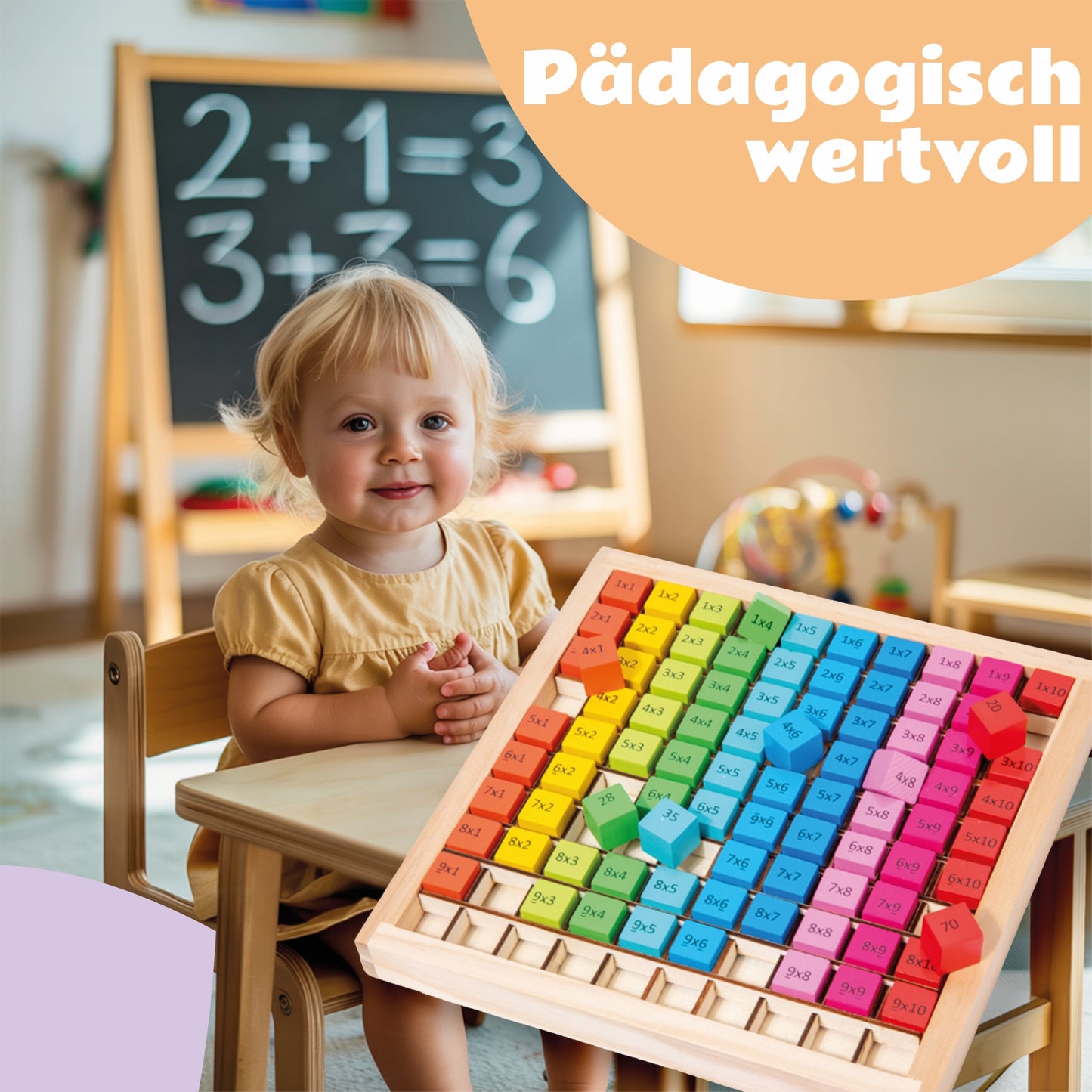 Multiplikationsbrett aus Holz