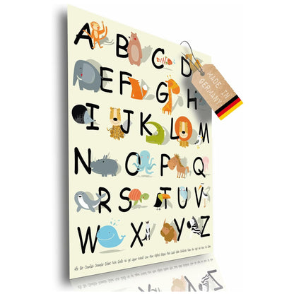 Poster: Tier ABC für Kinder; Größe: 59,4 x 42 cm