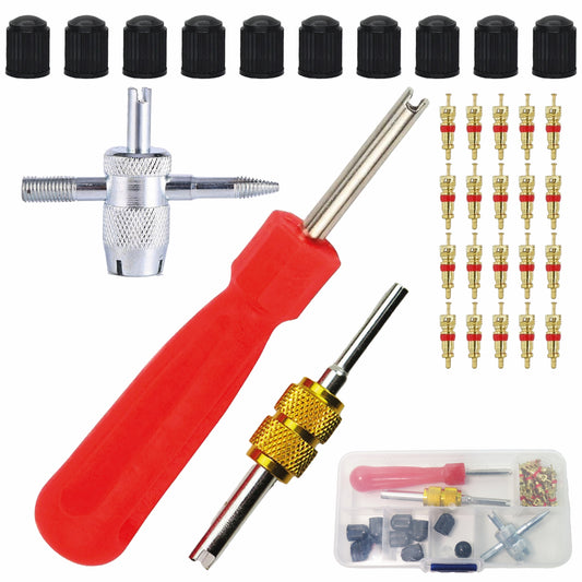 Schrader Ventileinsätze Set 33-teilig