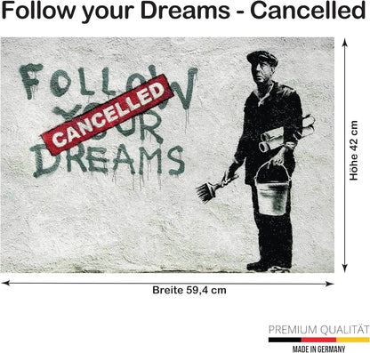 Banksy Poster Follow Your Dreams 60 x 42 cm