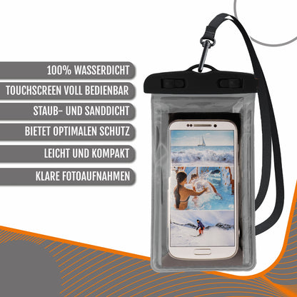 Active Peak 2er Set wasserdichte Smartphonetasche; Schwarz