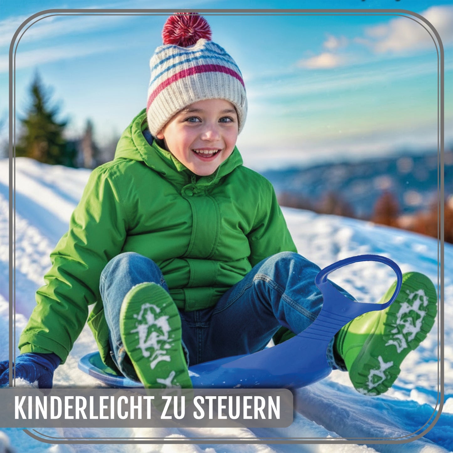 Po-Po Rutscher Bob Rodel Schlitten für Kinder & Erwachsene