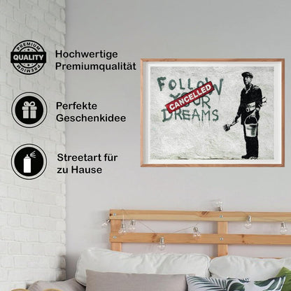 Banksy Poster Follow Your Dreams 60 x 42 cm
